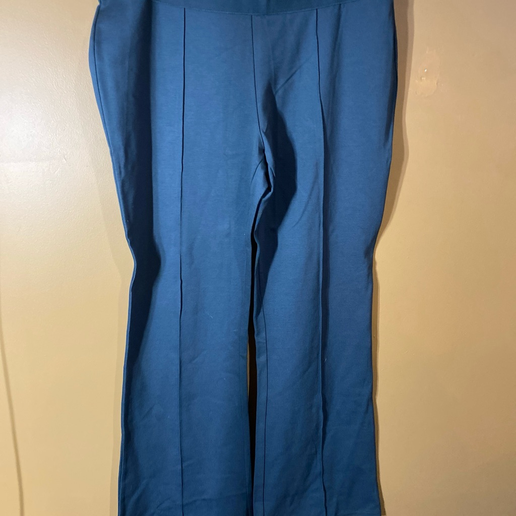 303 Diane Gilman Midnight Blue Ponte Knit Pull-On Pants - Size Xl
